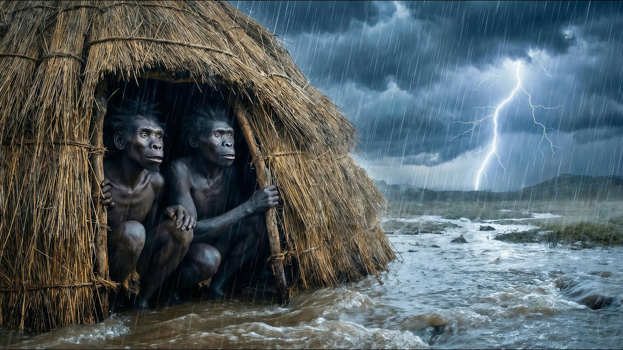 Can Early Humans Survive the Storm with a Simple Shelter?