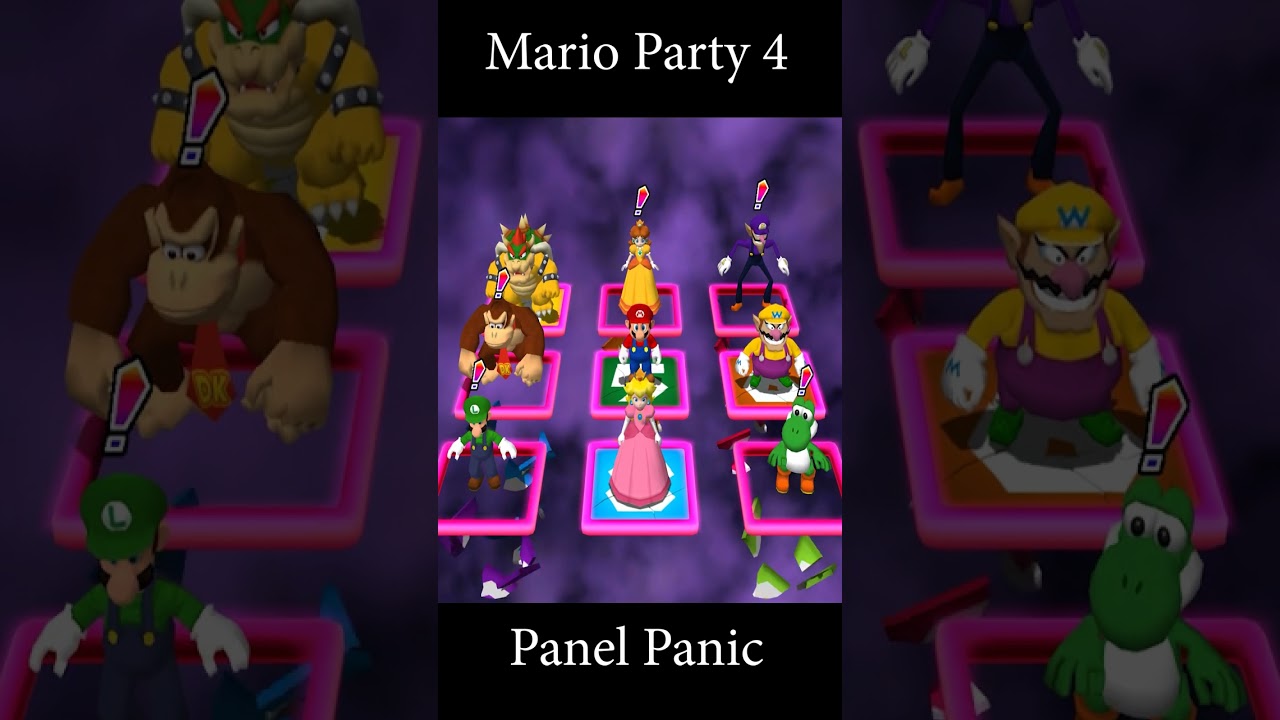 Mario Party 4 - Panel Panic Minigames - Luigi Vs Peach Vs Daisy Vs Yoshi ( Master Difficulty)