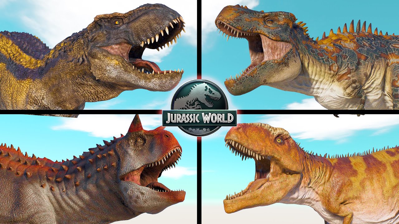 ALL CARNIVORES DINOSAURS FIGHTING IN BIOSYN SANCTUARY - Jurassic World Evolution 3
