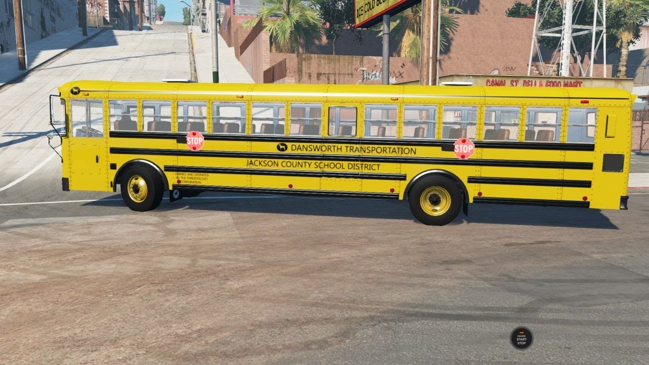 BeamNG Drive - School Bus on West Coast USA