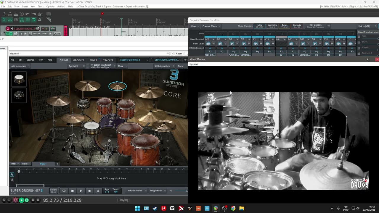Surreal o TIMBRE DESSE PRESET de forró é o melhor para  Superior Drummer 3 - Leonardo Castro