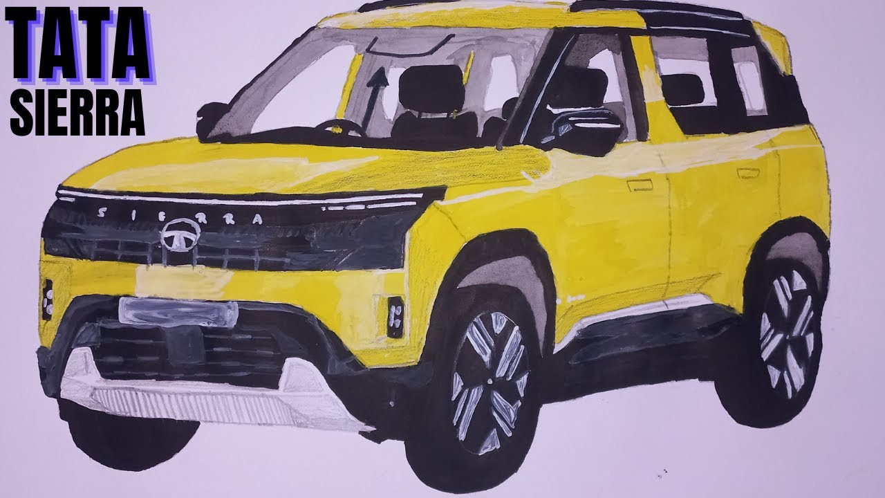 TATA Sierra Concept – Bold Yellow SUV Illustration