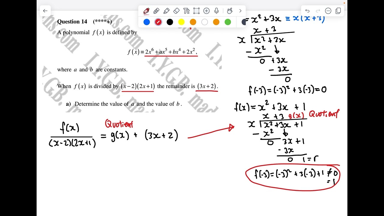 Using factor theorem when there is a remainder
