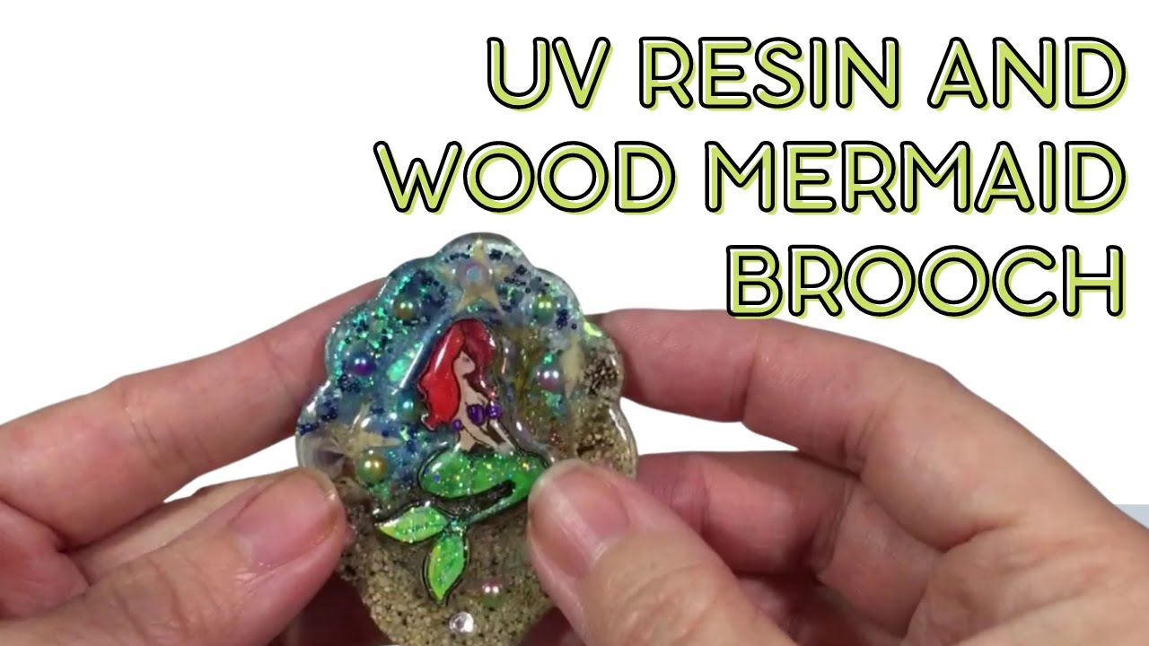 #resincrafts #resinart (Resin Art) UV resin and wood Mermaid Brooch