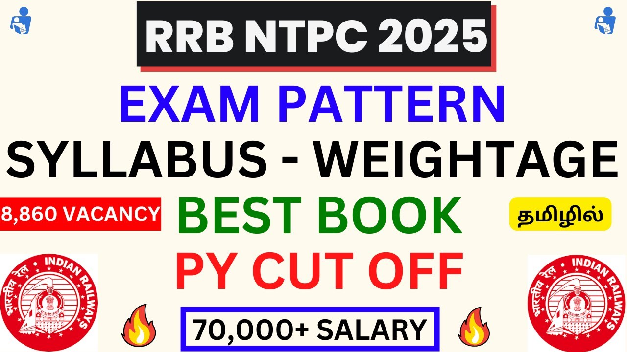 RRB NTPC 2025 - Syllabus , Subject Wise Weightage , Best Book , Cut Off | RRB NTPC 2025 Recruitment