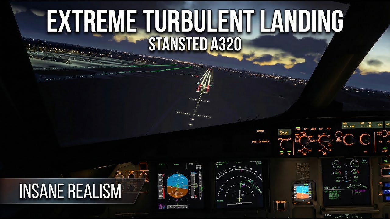 MSFS 2024 PS5 | A320 EXTREME TURBULENT LANDING into Stansted 🇬🇧 | INSANE REALISM