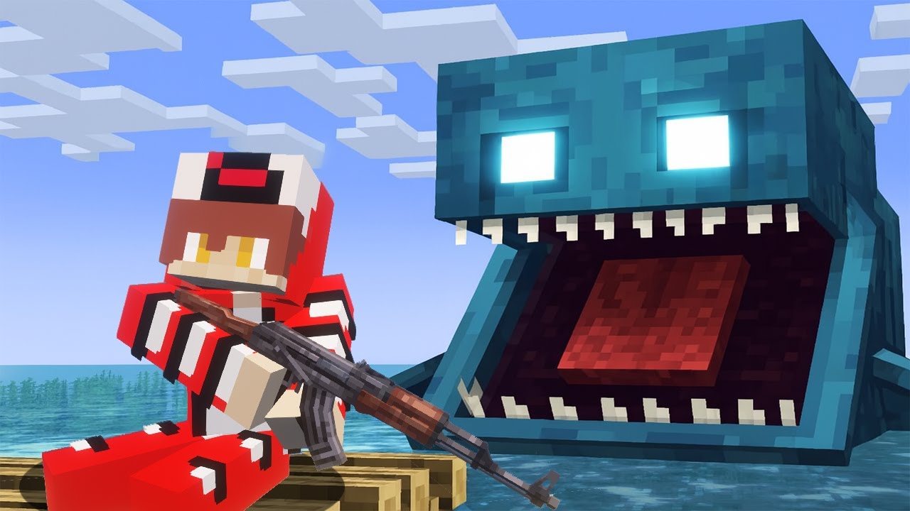 Derrote a Todos los Monstruos Marinos de Terror Con Armas Chetadas en Minecraft...🐳💀