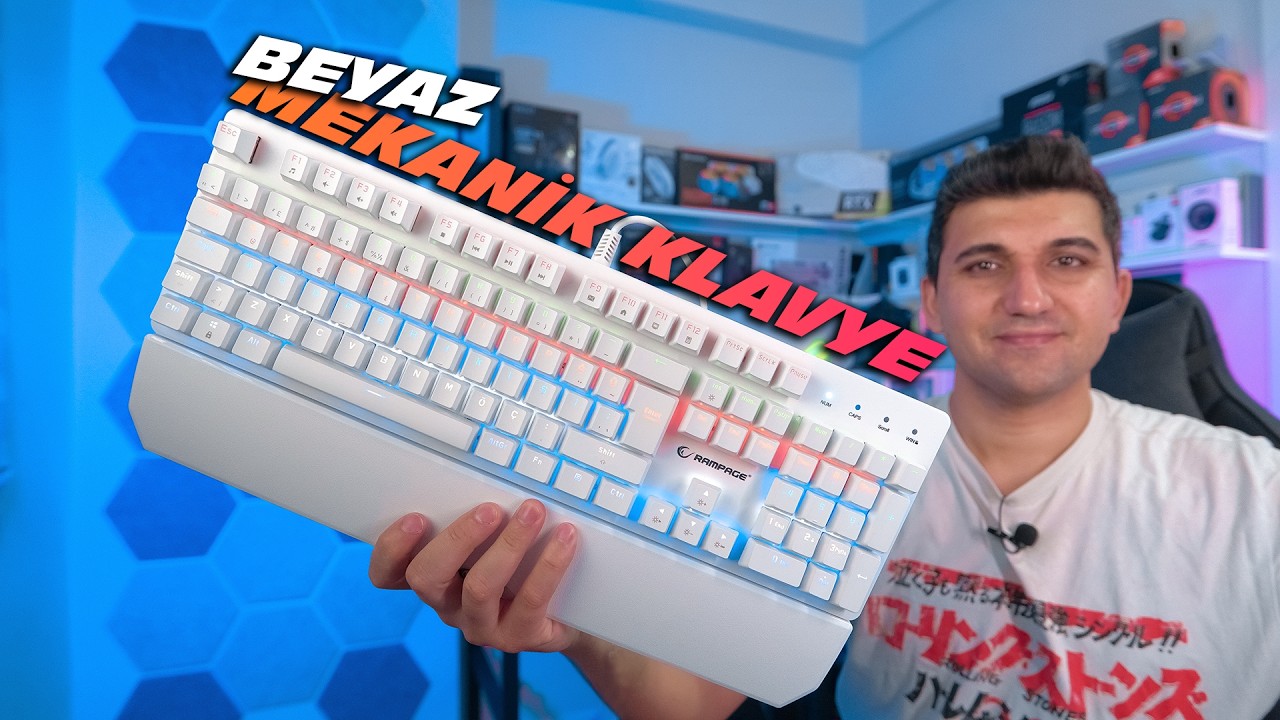 GELİNLİK GİBİ KLAVYE  / Rampage Kb-R86 Umbra Mekanik Switch Beyaz Oyuncu Klavyesi