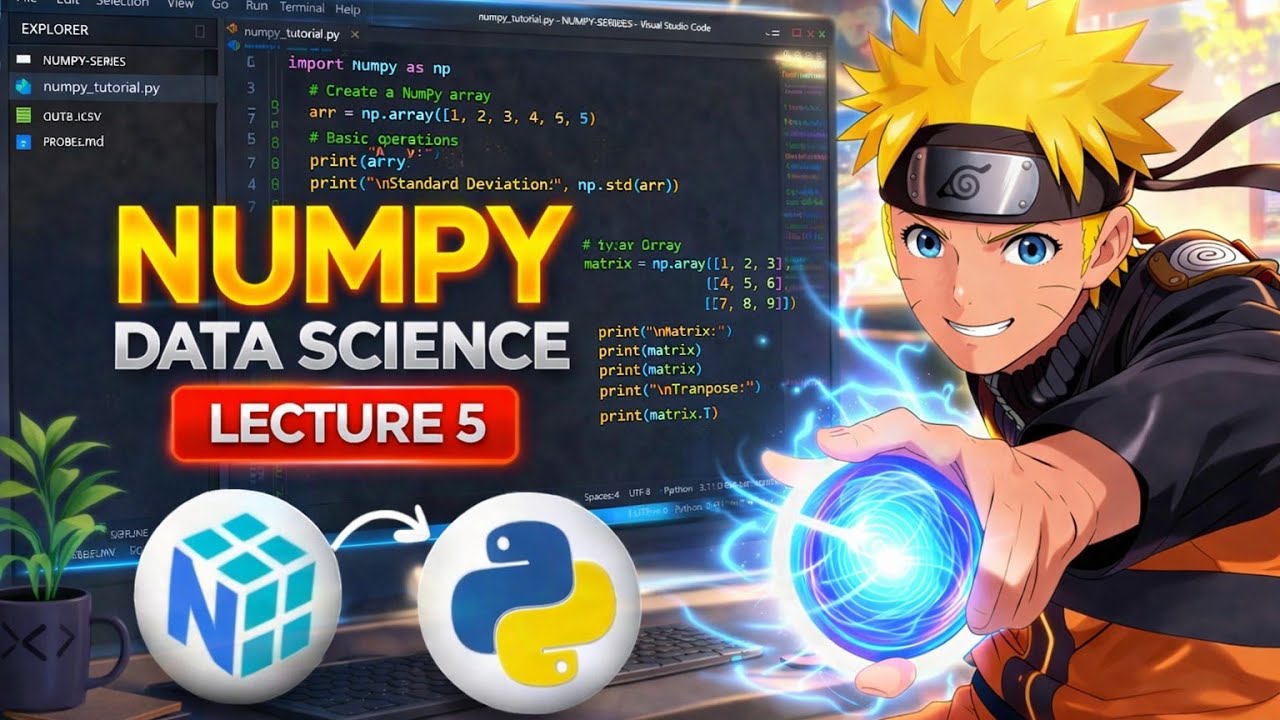 “NumPy Lecture 5 🔥 Master AI & Machine Learning Basics in One Video!