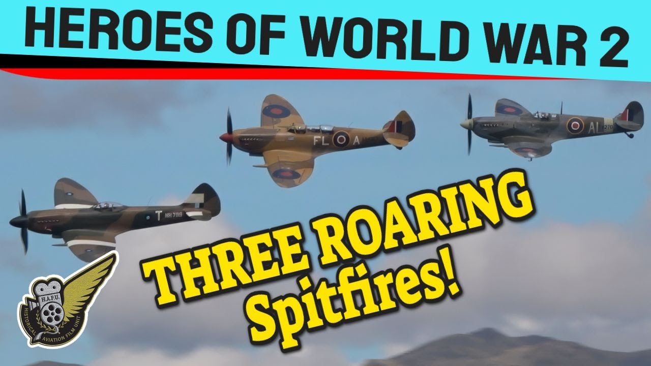 Sound Of Spitfires In Unison | Three WW2 Fighters In Low-Level Formation