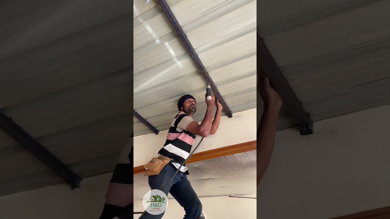 Installing cooling Bubble shhet  #coolroof #construction #fireproof #diy
