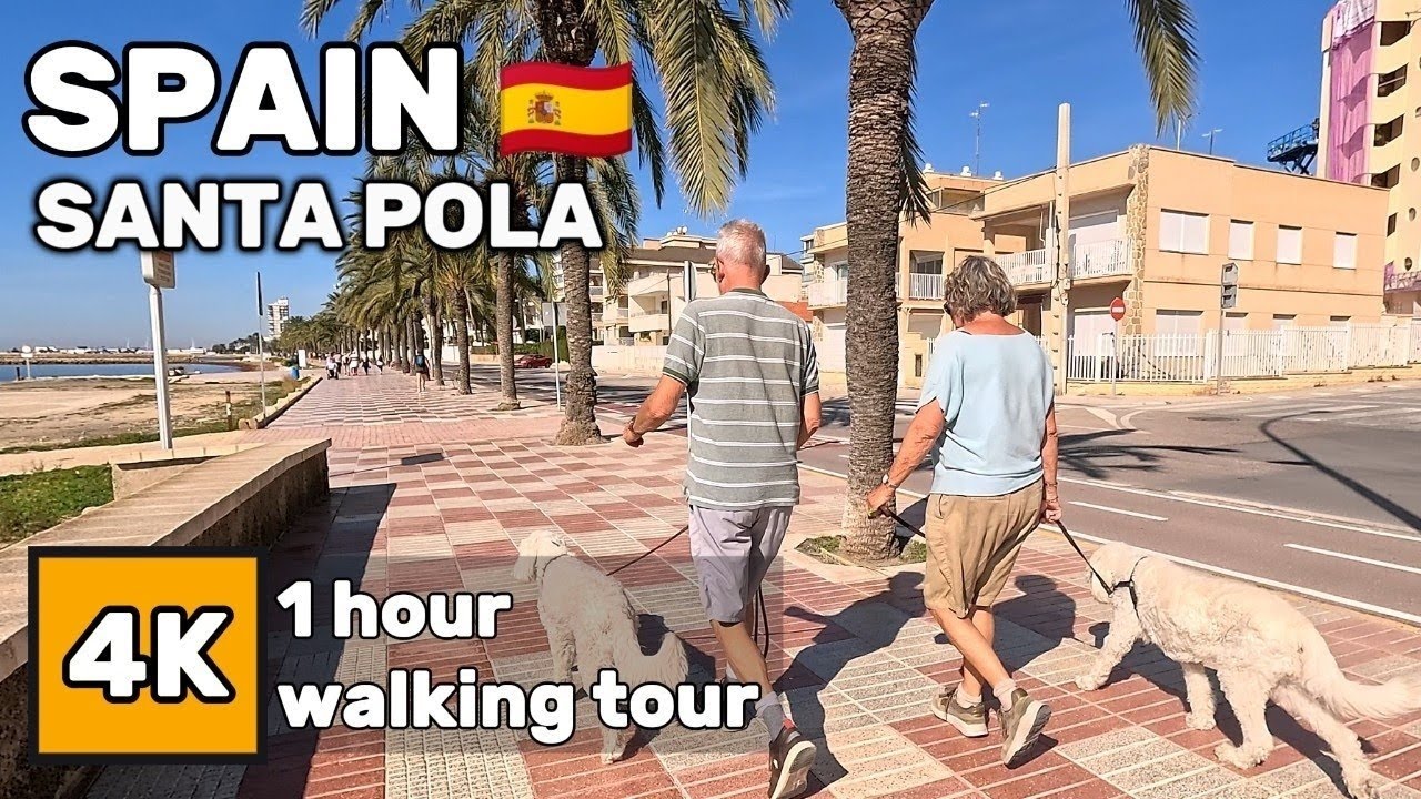 Santa Pola, Playa Levante - Promenade | Walking Tour 4k