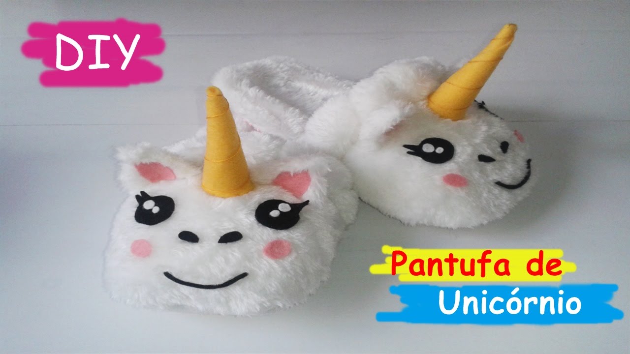 DIY: Como fazer Pantufas de Unicórnio - Unicorn Slippers | Polly Peçanha