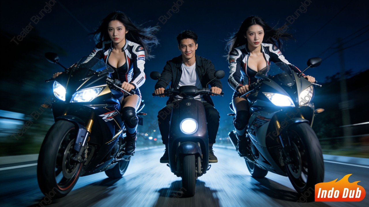 Tiga gadis balap liar, disalip pria naik motor listrik, ternyata dia orang paling terpandang Bagian1
