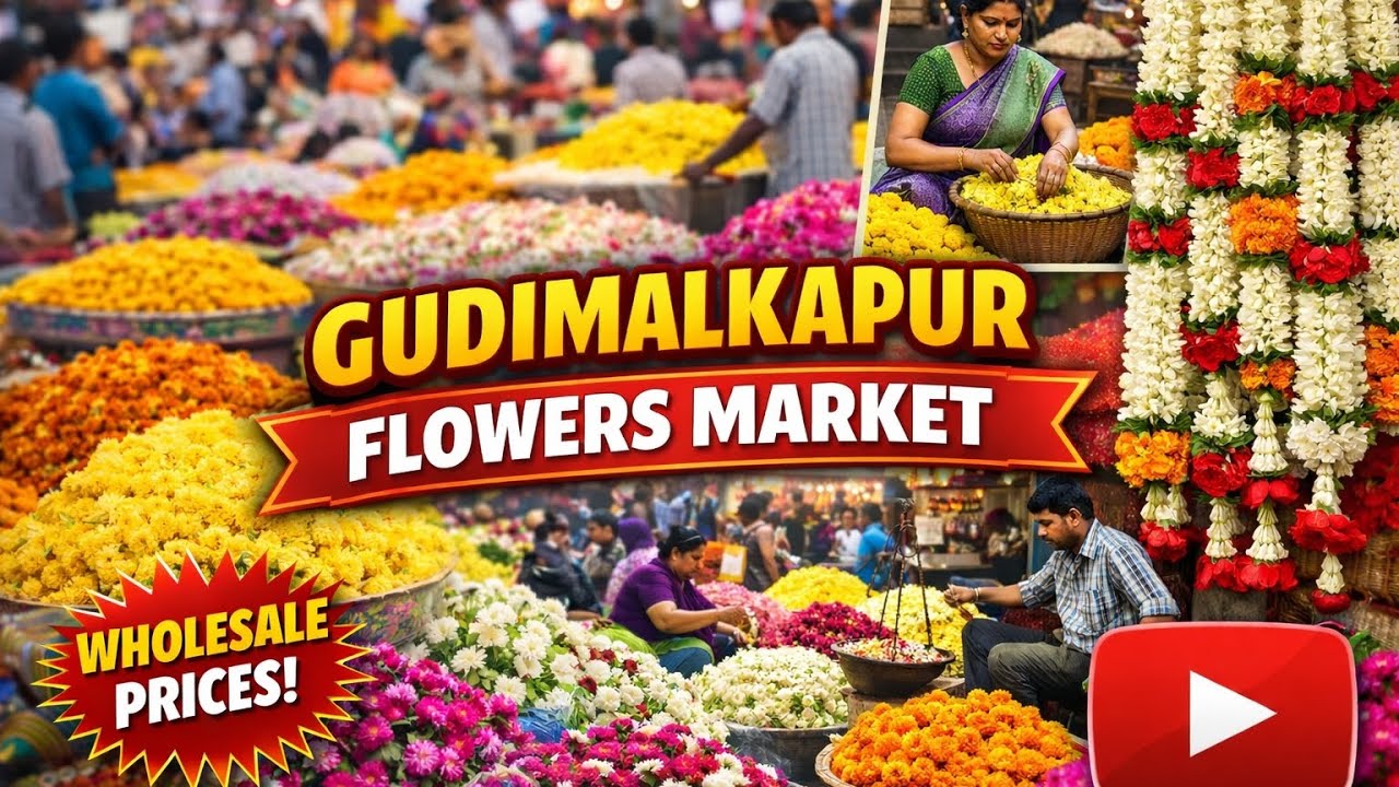 Gudimalkapur flowers market | BhavaniTeluguvibes #flowers #vlogs #minivlog #market 