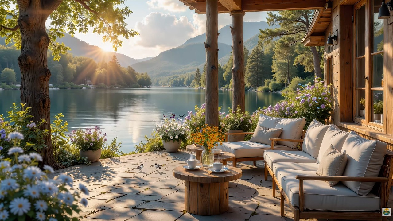 Gentle Spring Piano 🌿 Soft Cabin Piano And Beautiful Lakeside Views For Stress Relief And Relaxation