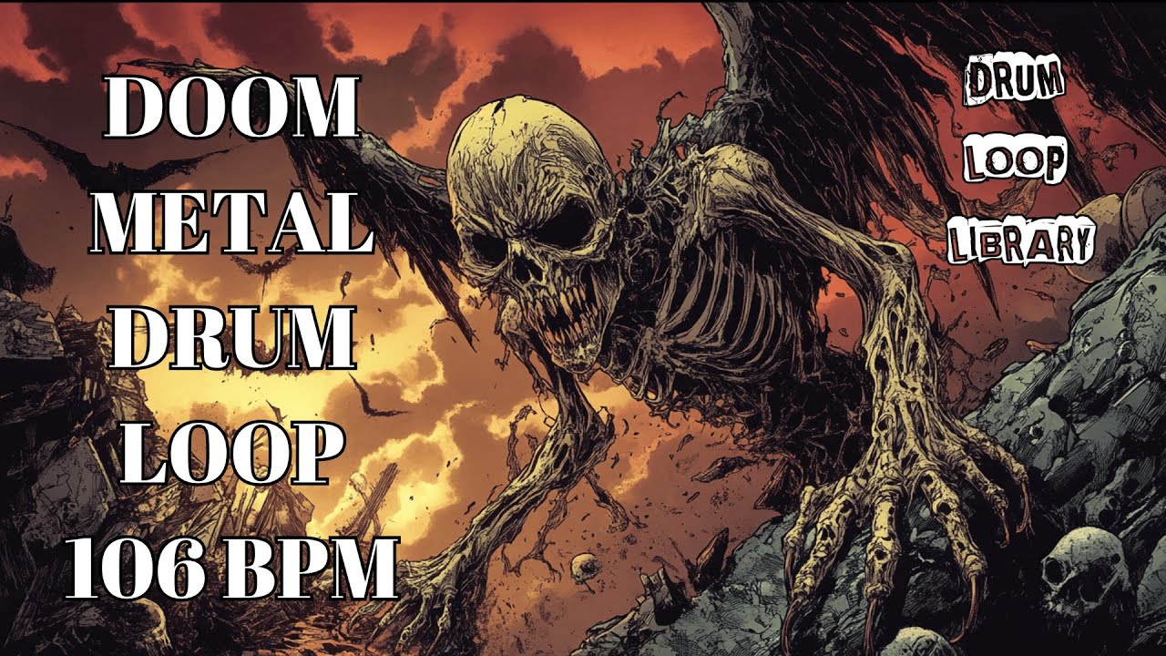 106 BPM Doom Metal Drum Track &ndash; Slow Groove with Crushing Weight