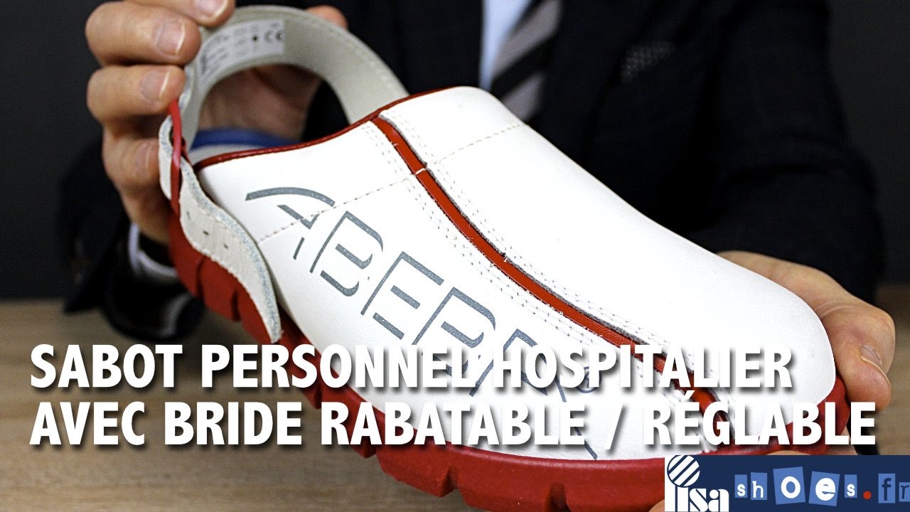 SABOTS INFIRMIERE CUIR AVEC BRIDE