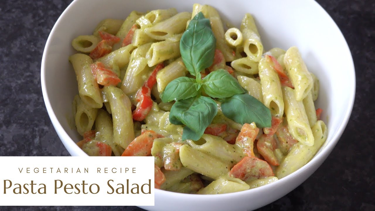 Pasta Pesto Salad - Vegetarian Lunch Recipe