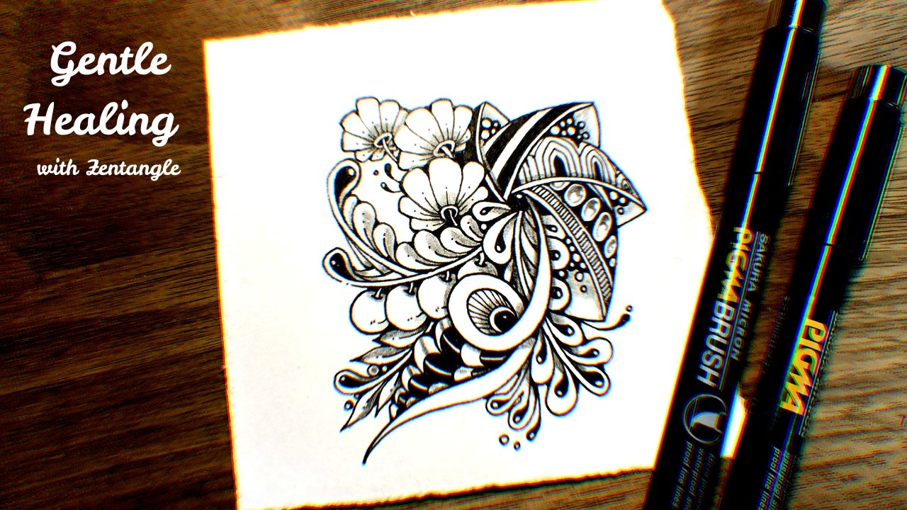 【Zentangle Inspired Art】Floral Flow & Gentle Lines &ndash; Calm Drawing
