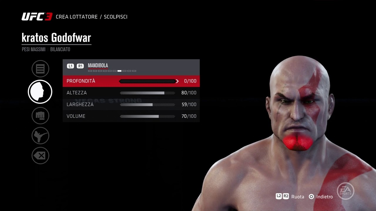 UFC3 creazione Kratos senza gameface il più simile possibile