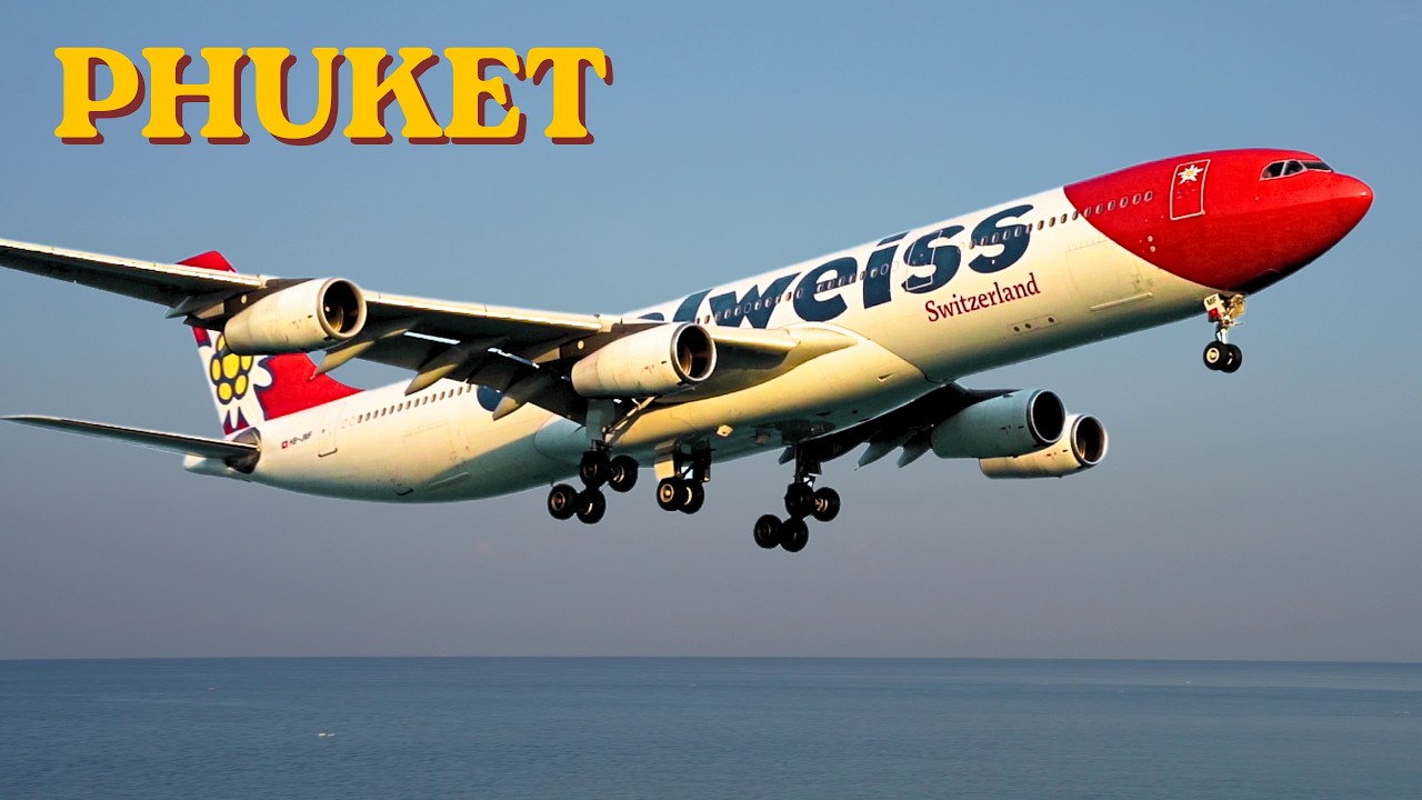 Phuket Airport Plane Spotting | Low landings over the beach