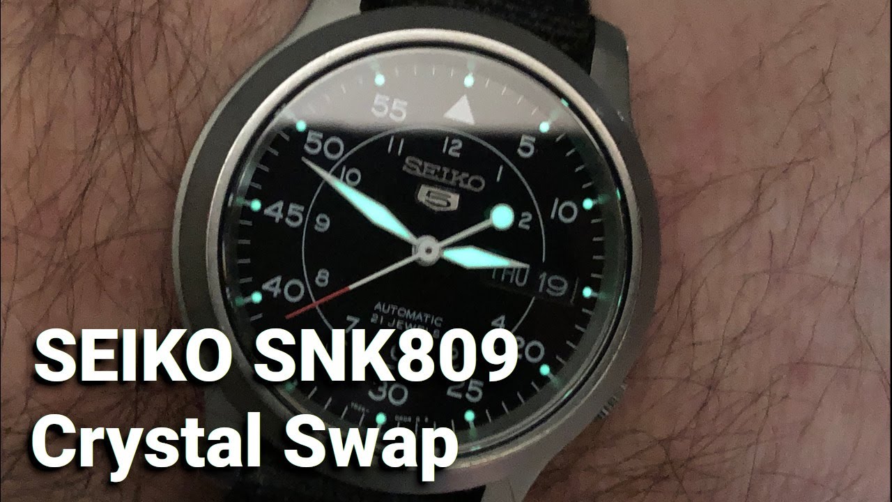 Seiko SNK809 Sapphire Crystal Swap