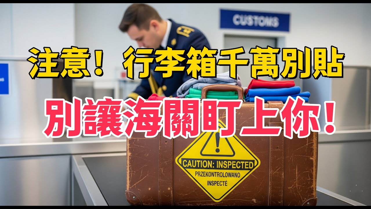 海關的「重點觀察名單」！ 行李箱上貼這個東西，90%會被開箱檢查！#海關 #開箱檢查 #旅行攻略 #機場 #行李箱