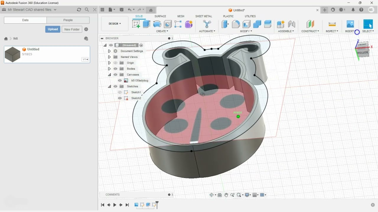 Create a two piece cookie cutter in Fusion 360