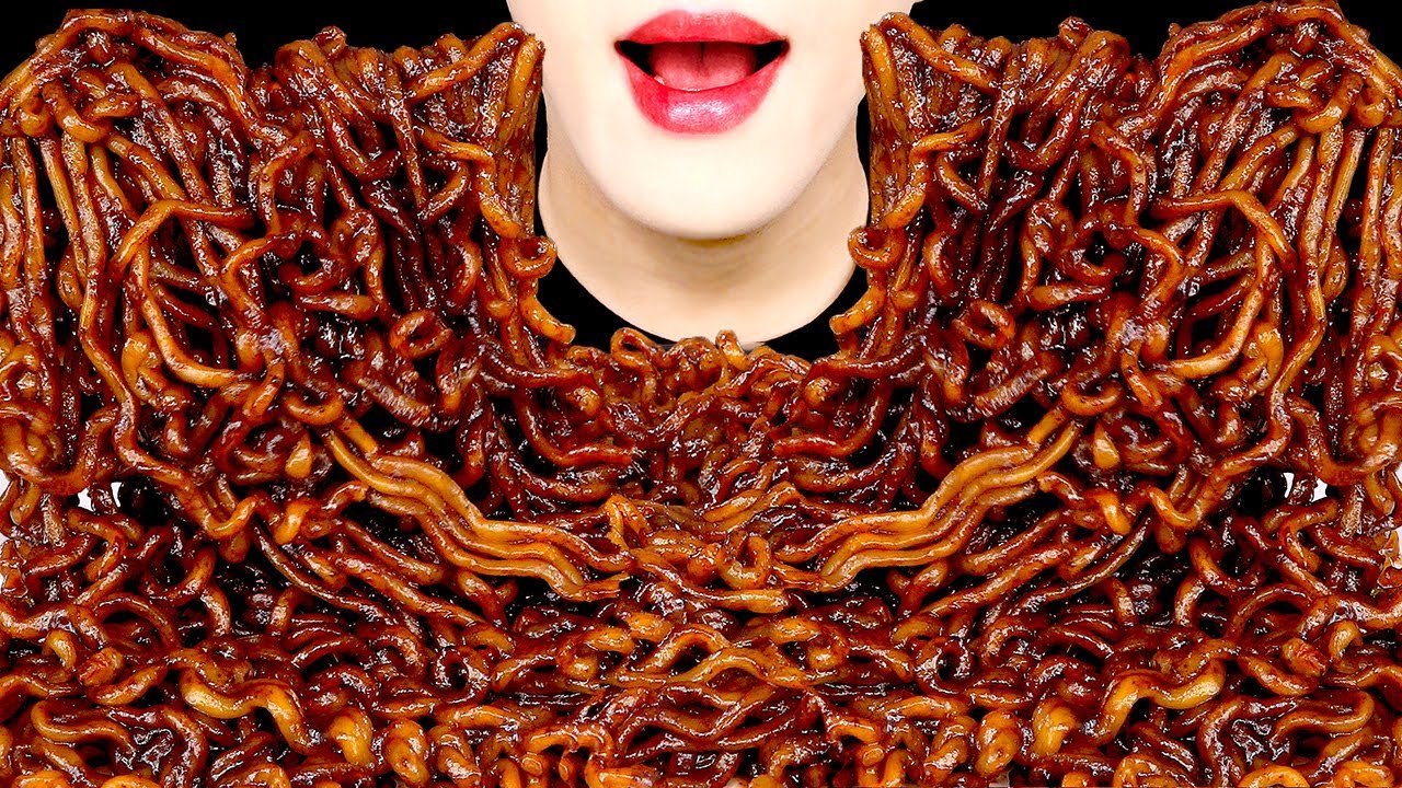 ASMR MUKBANG | 짜장라면 먹방 BLACK BEAN NOODLES NO TALKING EATING SOUNDS | XENO ASMR 제노