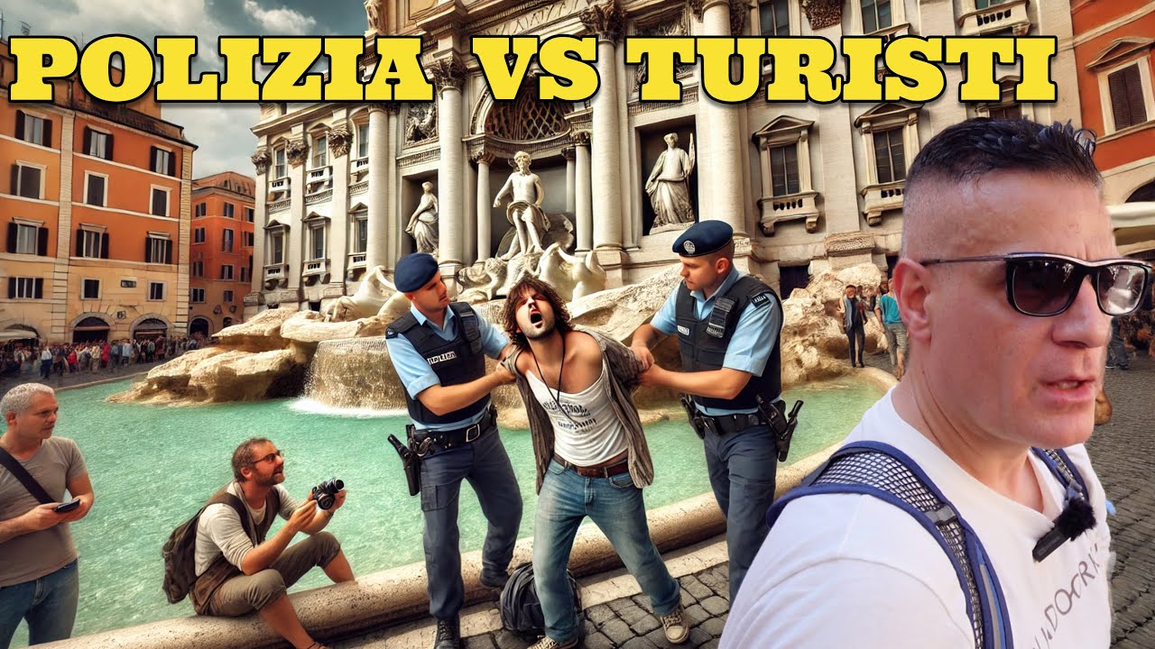 Polizia Locale contro Turisti in centro a Roma