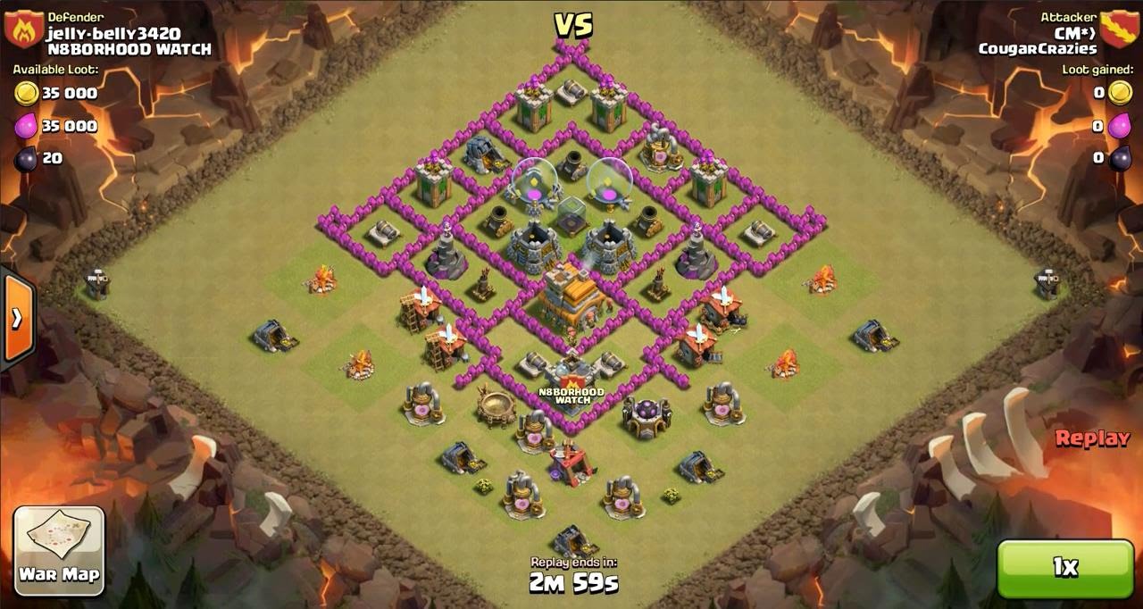 Clash of Clans TH7 vs TH7 Giant, Wizard, Hog Rider & Healer Clan War 3 Star Attack