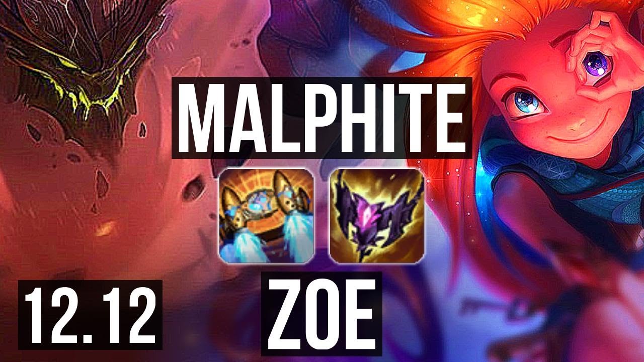 MALPHITE vs ZOE (MID) | 1800+ games, 2.1M mastery, 4/2/7 | NA Grandmaster | 12.12
