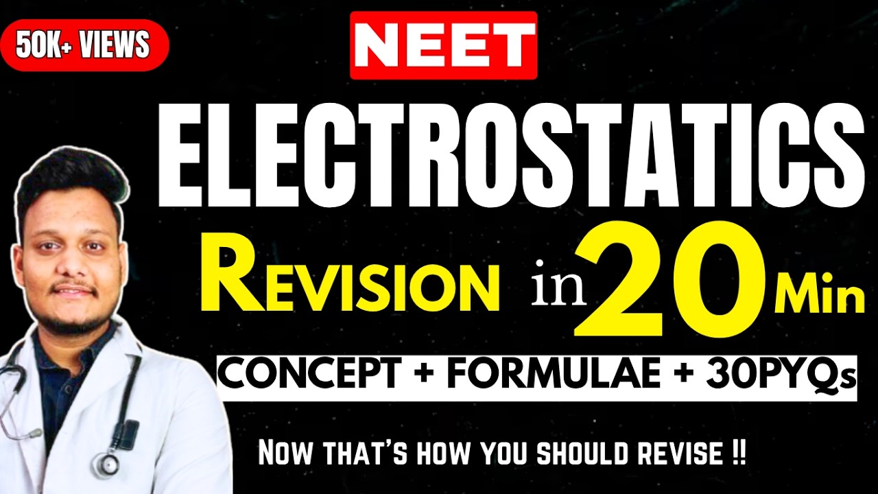 Electrostatics | Formulae, Concept & PYQ REVISION in 25 min 🔥 | NEET/JEE 2025 Physics by Sunil BAGDA