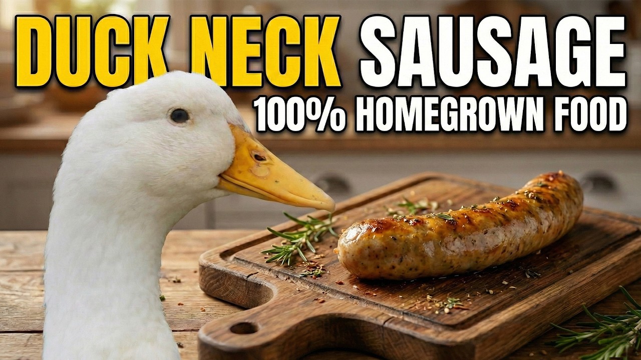 How to Make Traditional Duck Neck Sausage (Zero Waste Recipe) - Day 9 - 100% Homegrown Food
