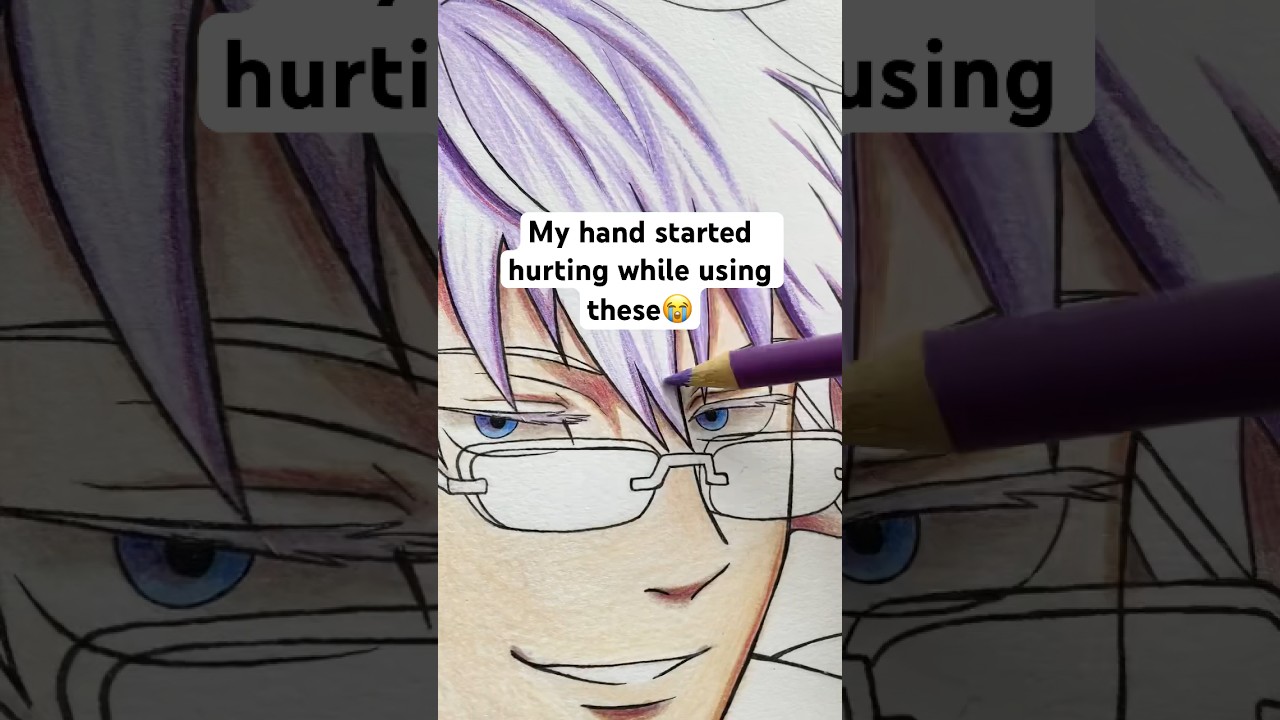 Draw Gojo Satoru with Cheap pencils✨ #shorts #crayola #drawing