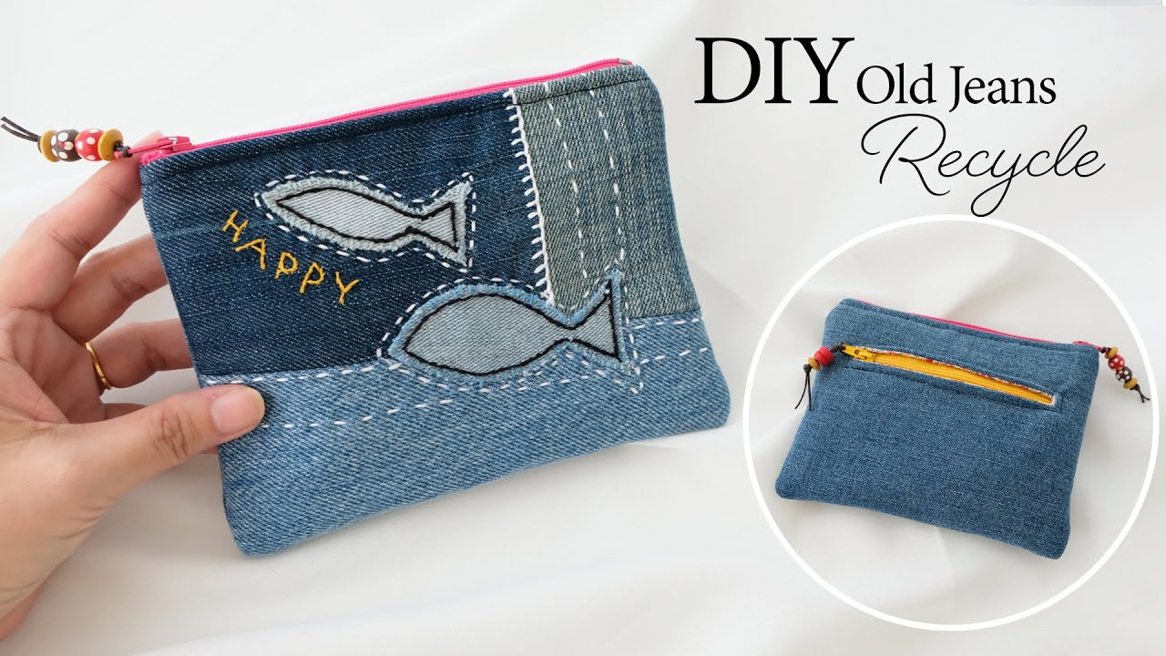 How to make a coin purse from old jeans. (ep291)