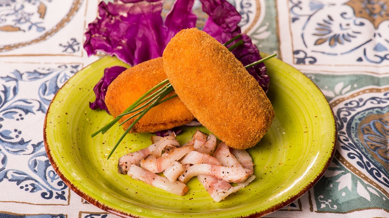 Supplì all'Amatriciana con panatura Saporita.