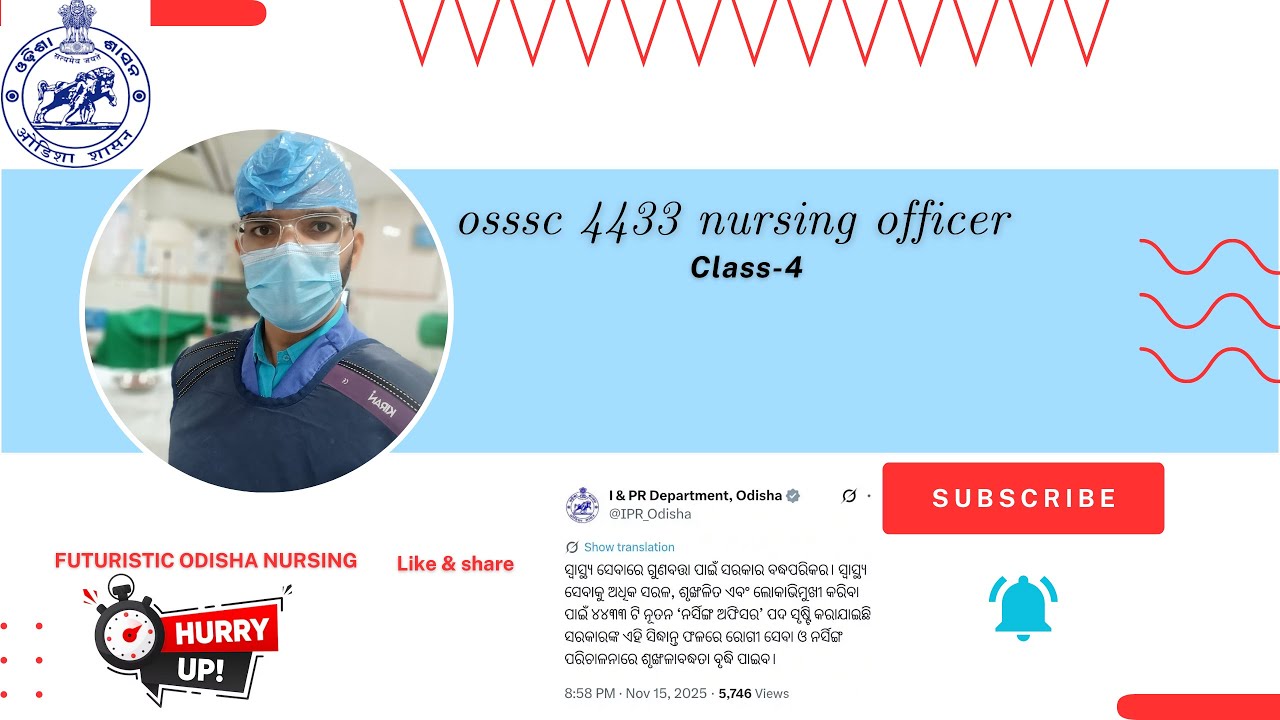 OSSSC Nursing Officer 4433 #CLASS 4
