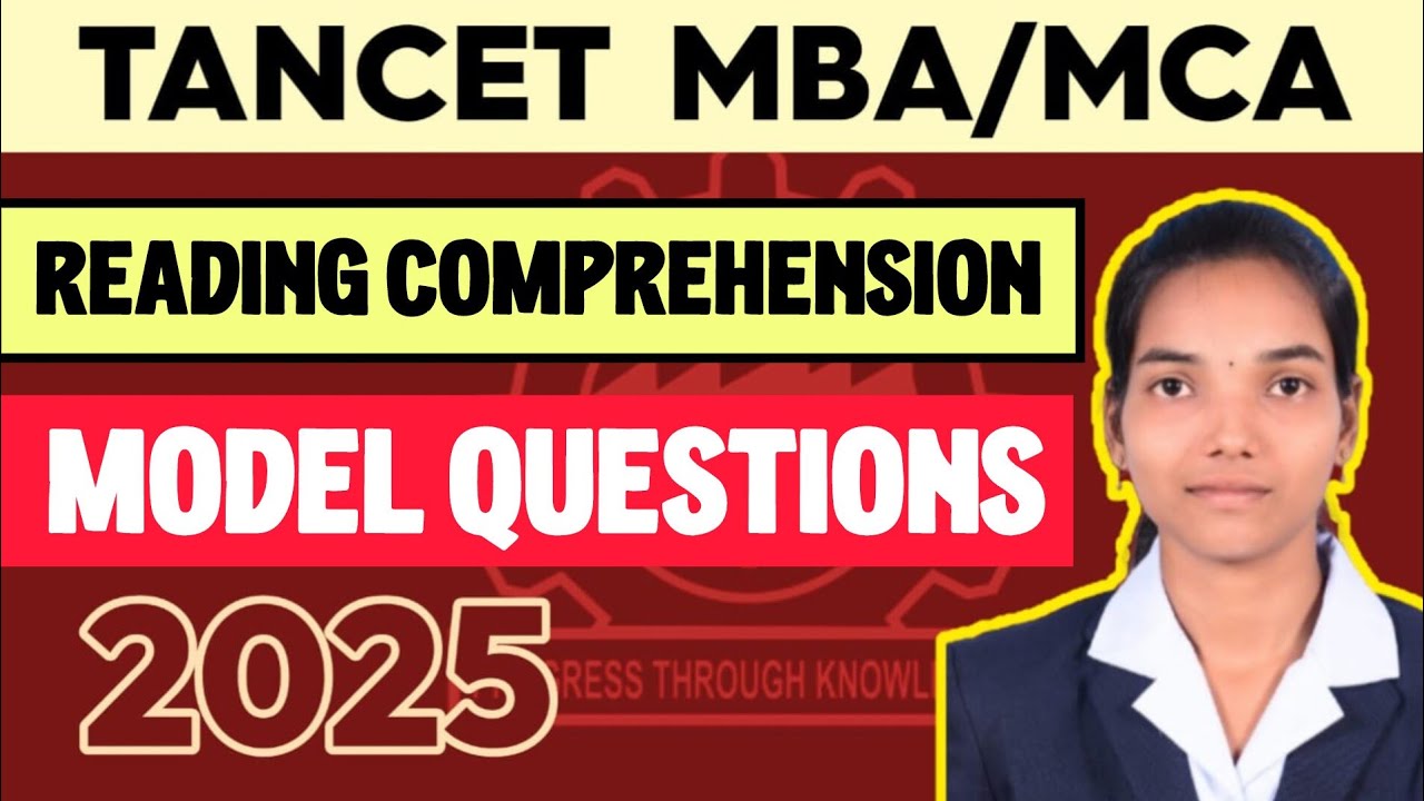 TANCET MBA 2025 | Reading Comprehension Section | Model Questions in TAMIL #tancet2025 MBA MCA TIPS
