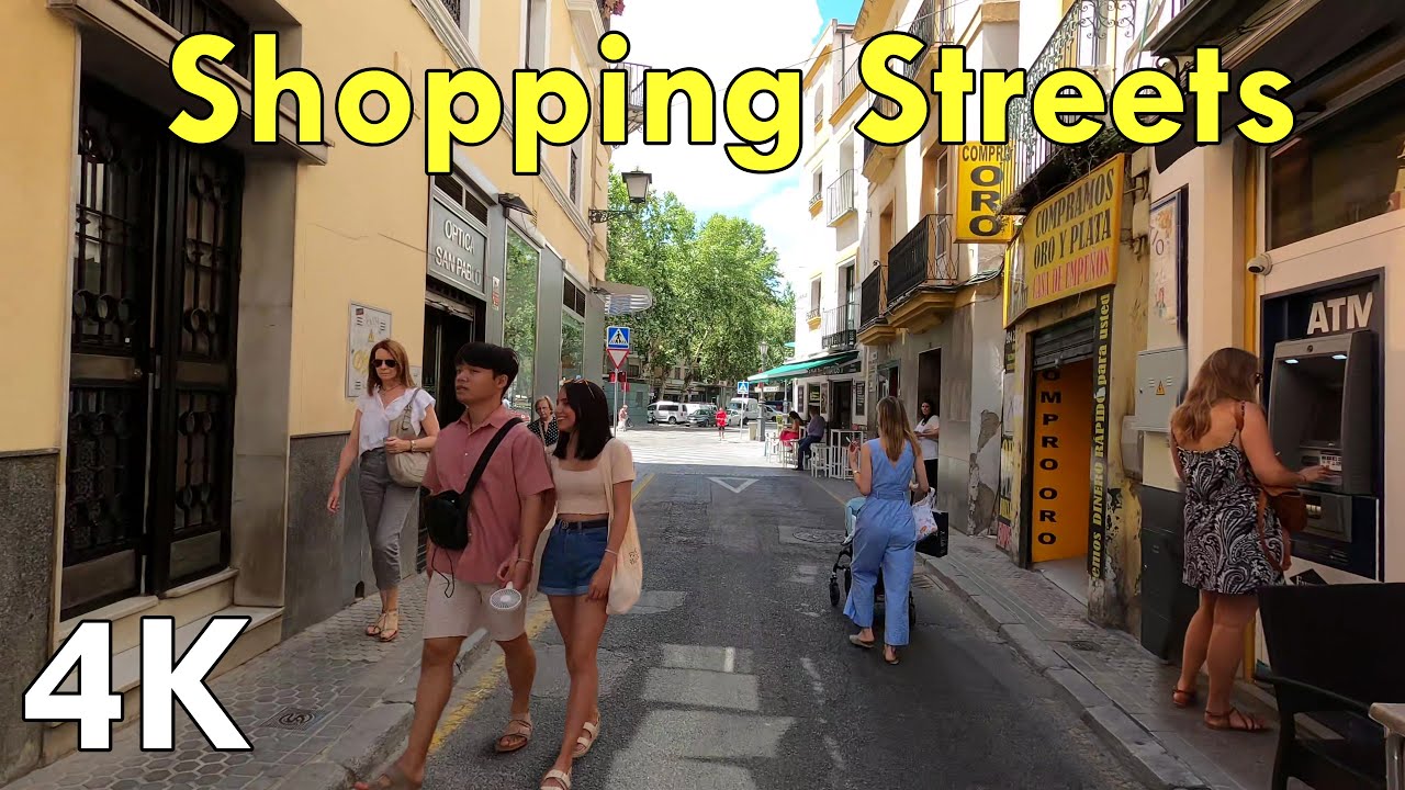 Seville City Center Shopping Streets - 4K Virtual Walking Tour 2022, Spain 🇪🇸