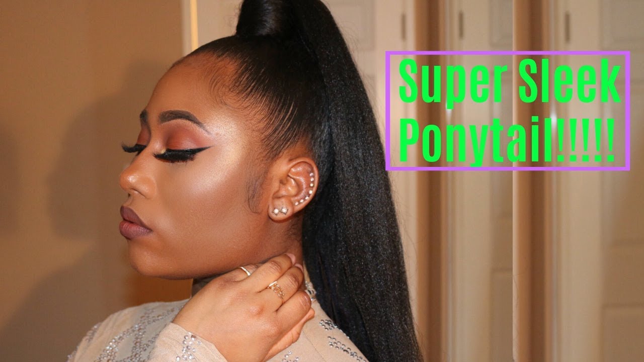 DIY SLEEK Ponytail Using Braiding Hair| Janet Collection