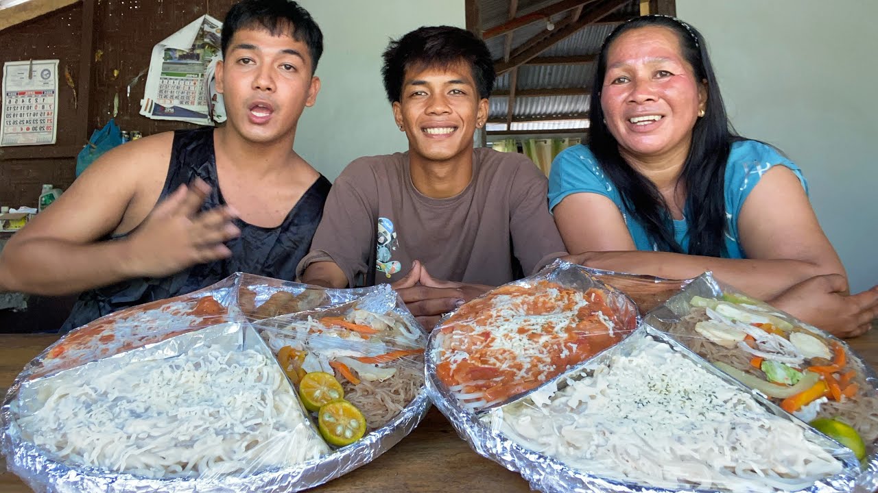 SURPRISE GIFT KAY NANAY! MUKBANG OVERLOAD SPAGHETTI CARBONARA LUMPIA PANCIT SOBRANG SAYA