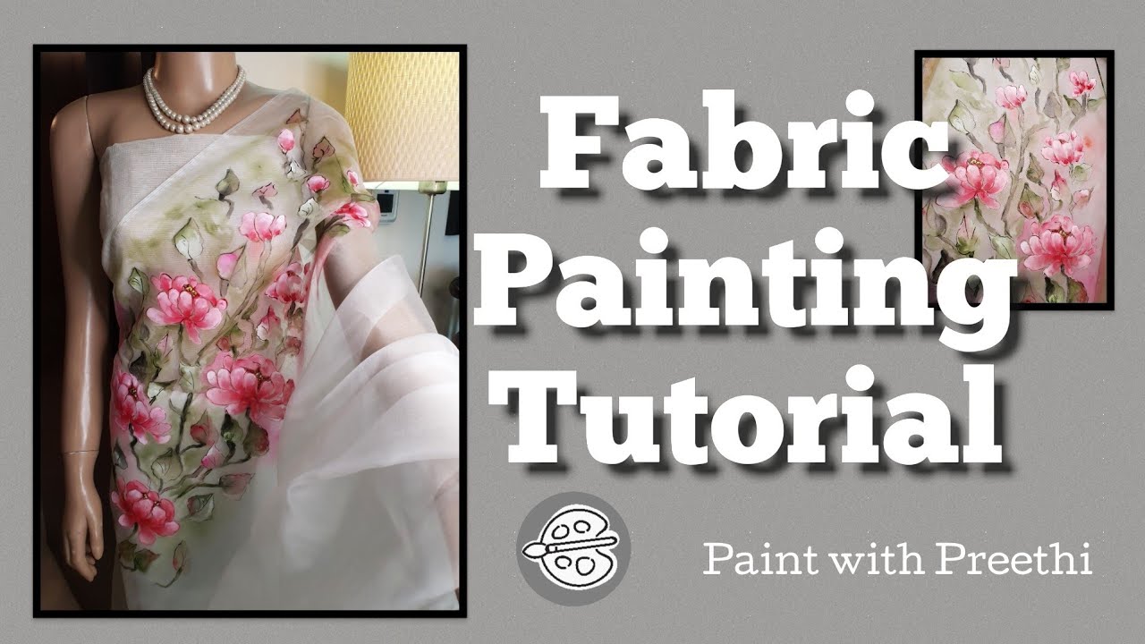 Fabric painting on Organza saree @KritiByPreethi