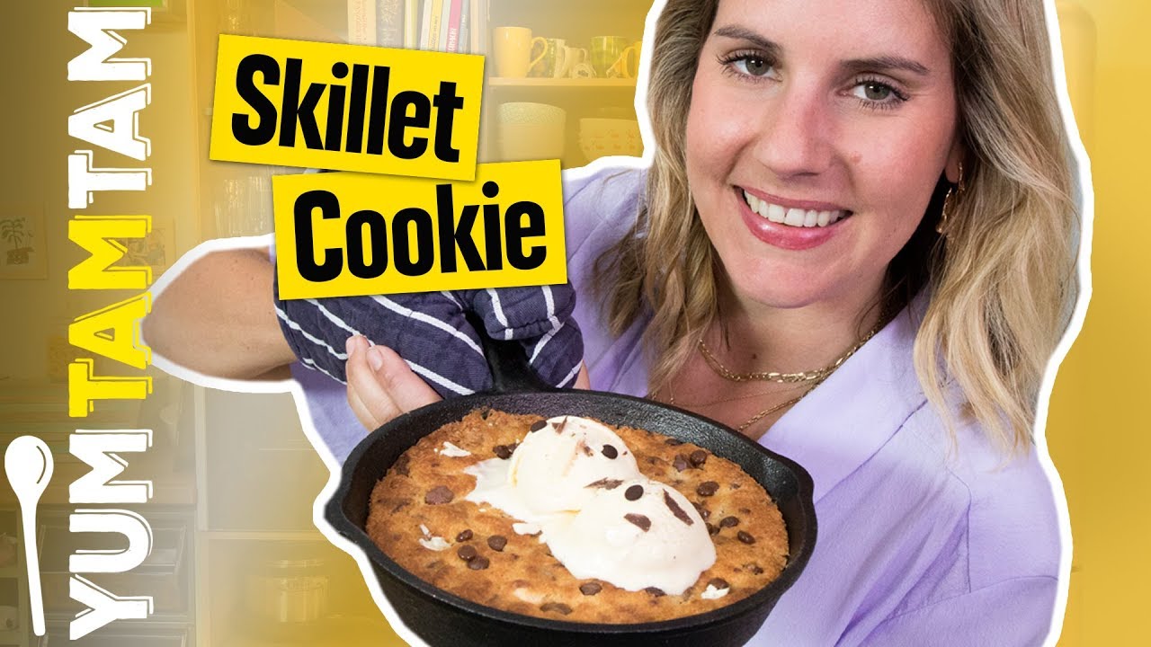 Skillet Chocolate Chip Cookie // XXL Cookie aus der Pfanne mit Vanille-Eis // #yumtamtam
