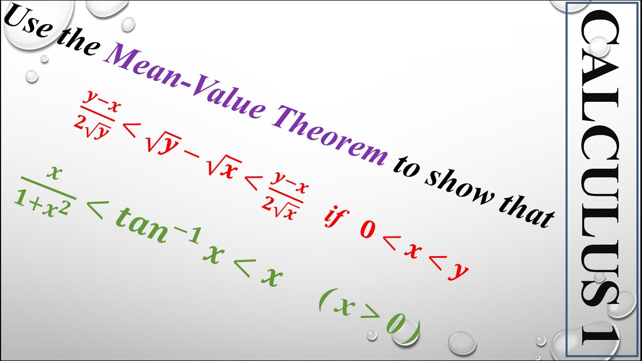 Proofs of inequalities using M.V.T