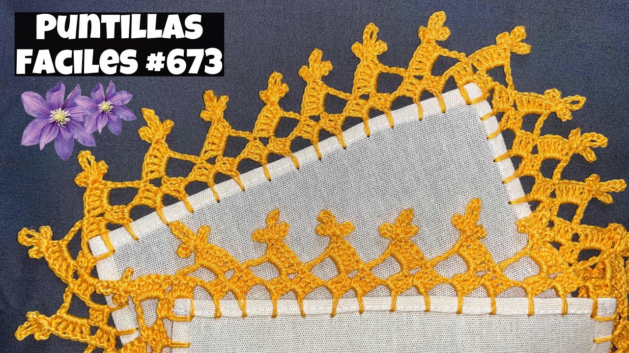 🌼PUNTILLA IDEAL PARA PRINCIPIANTES✨ ¡FACIL Y RAPIDA!🙋‍♀️ PUNTILLAS FÁCILES 673