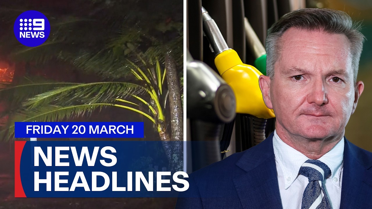 Cyclone Narelle hits; Energy Minister meets with ministers over fuel supply | 9 News Australia