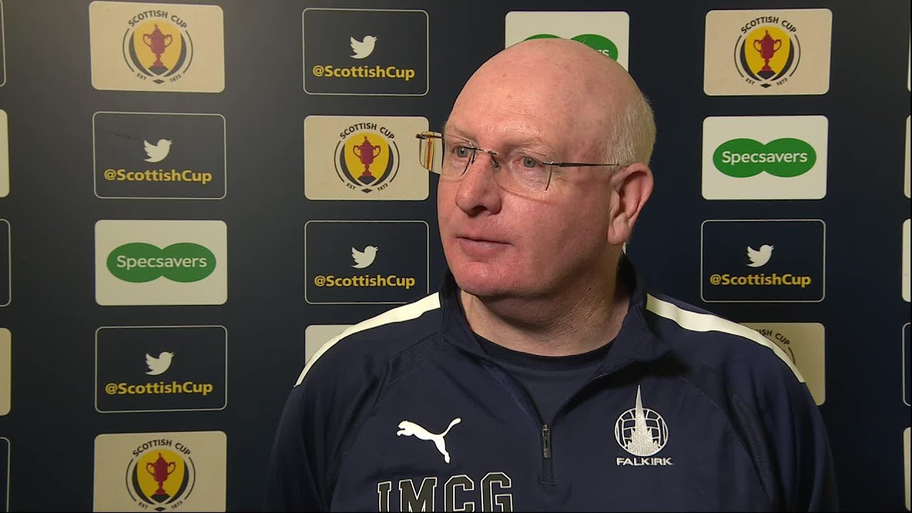 Falkirk manager John McGlynn reacts to Scottish Cup Semi-Final defeat