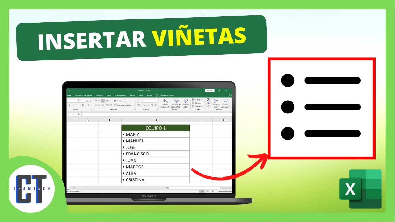 Como Poner Viñetas en Excel